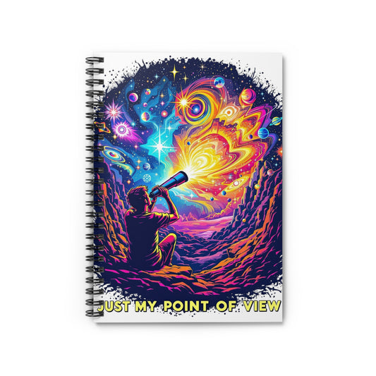 Cosmic Spiral Notebook - 'Just My Point of View' - Vibrant Galaxy Design for Dreamers and Thinkers