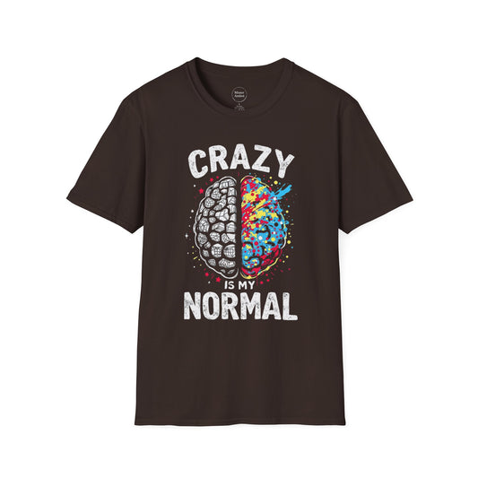 Ambot's Crazy Is My Normal Unisex Softstyle T-Shirt - Colorful Brain Design
